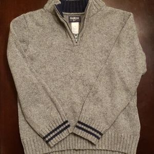 Boys OSHKOSH grey and navy stripe pullover sweater
